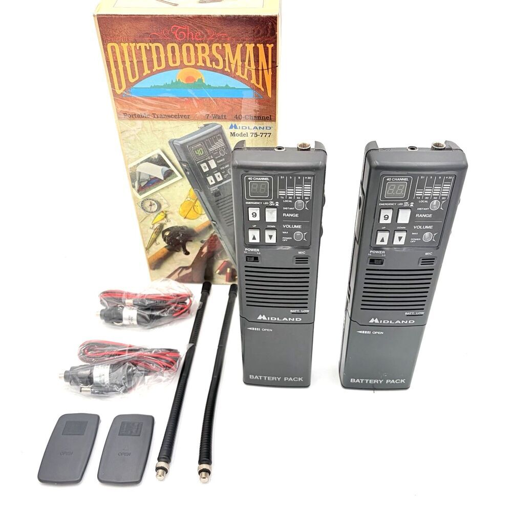 Midland 75-777 Outdoorsman CB Radio Pair 40 Channel 7W Open Box Tested